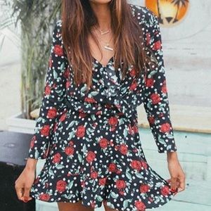 Topshop floral polka dot dress